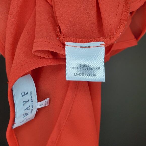 WAYF Red Sheer Blouse Small - Picture 6 of 6